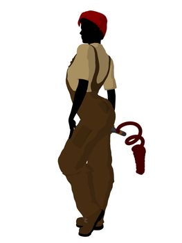 Female mechanic illustration silhouette on a white background