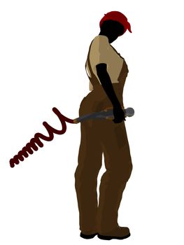 Female mechanic illustration silhouette on a white background