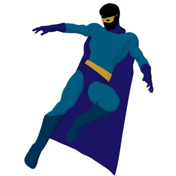 Super hero silhouette on a white background