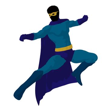 Super hero silhouette on a white background