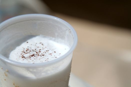 A closeup of a coco loco.  This drink is a popular drink at the resorts of Punta Cana in the Dominican Republic.