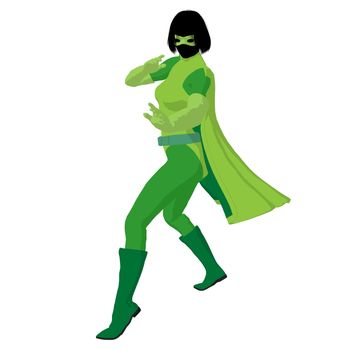 Super heroine silhouette on a white background