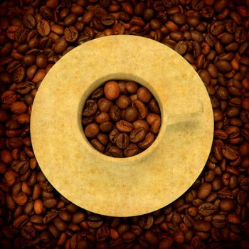 grunge background with coffee elements - square orientation