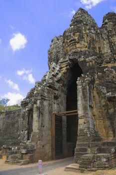 Image of the South Gate of UNESCO's World Heritage Site of Angkor Thom, Siem Reap, Cambodia. 