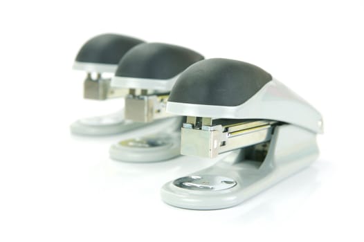 Staplers isolated against a white background
