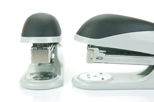 Staplers isolated against a white background