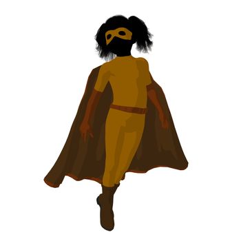 Super hero girl silhouette on a white background