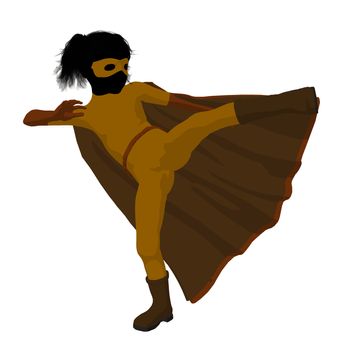 Super hero girl silhouette on a white background