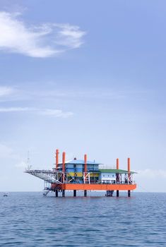 Image of a disued oil rig in Malaysia.