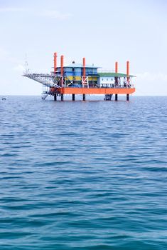 Image of a disued oil rig in Malaysia.