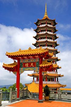 Image of a Chinese pagoda in Malaysia.