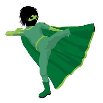 Super hero boy silhouette on a white background