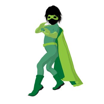 Super hero boy silhouette on a white background