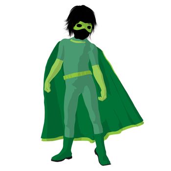 Super hero boy silhouette on a white background