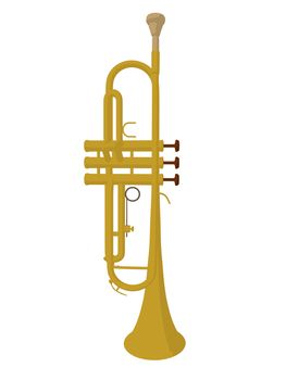 Illustration of a trumpet on a white background
