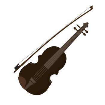 Illustration of a violin on a white background