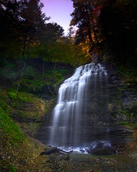 Dawn breaking over Tiffany Falls in Ancaster, Ontario