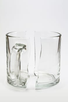 broken and cracked glass cup
