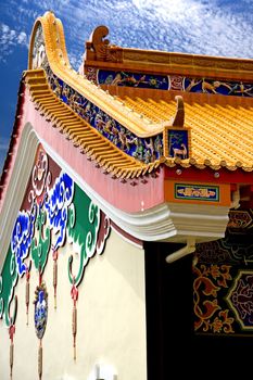 Image of a traditional Chinese building roof in Malaysia