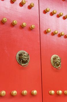 Image of Chinese temple doors.
