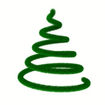 Christmas tree on white. Isolated 3d image