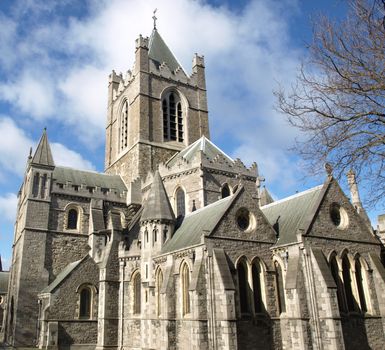 Christ Church in Dublin, gothic architecture style