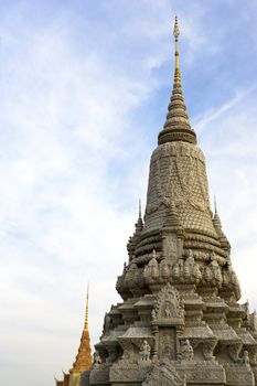 Image of one of the Silver Pagodas, located within the Royal Palace grounds at Phnom Penh, Cambodia.