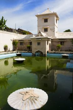 Image of royal bathing pools at Taman Sari Royal Water Park, Yogyakarta, Indonesia. 