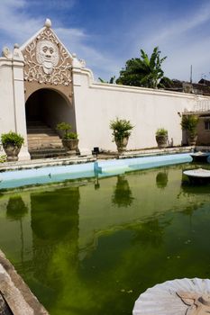 Image of royal bathing pools at Taman Sari Royal Water Park, Yogyakarta, Indonesia. 