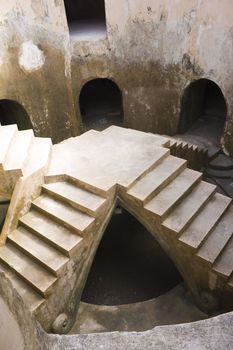 Image of a dried up bathing pool at an ancient royal building at Taman Sari Royal Water Park, Yogyakarta, Indonesia.