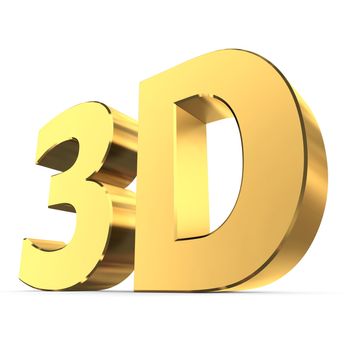 shiny metallic 3d word 3D made of gold