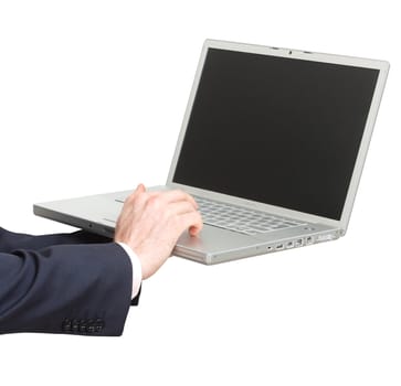 Business man with laptop