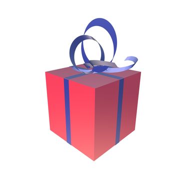 3D render of a pink box gift isolated over white