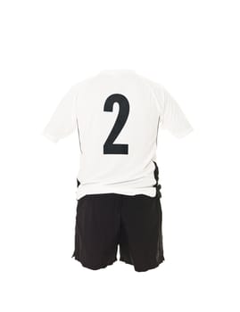 Football shirt with number 2 isolated on white background