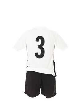 Football shirt with number 3 isolated on white background