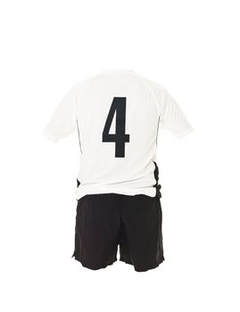 Football shirt with number 4 isolated on white background