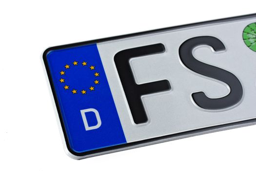 german license plates isolated on white background