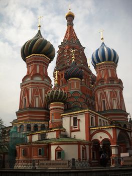 Church, Pokrovsk, a cathedral, Moscow, summer, a temple, Christianity, red, the area, domes, a monument