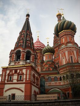 Church, Pokrovsk, a cathedral, Moscow, summer, a temple, Christianity, red, the area, domes, a monument
