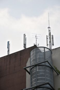 Antennas on a roof