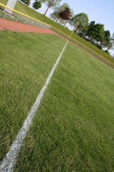 An interesting perspective of a shot down the left field line.
