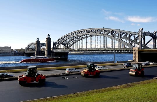 St. Petersburg. Peter the Great Bridge. Neva.