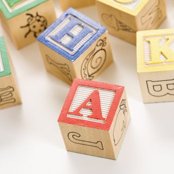 Alphabet building block toys.