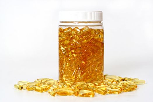 Glass pot with gold shiny boluses