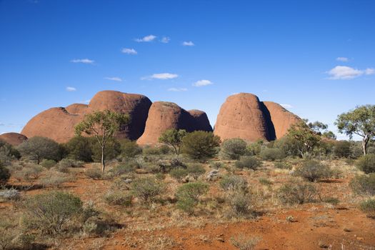 Uluru Kata Tjuta National Park, Australia with Mount Olga in the distance.