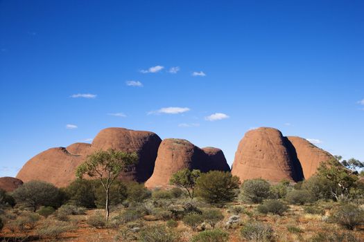 The Olgas rock formation in Uluru Kata Tjuta National Park, Australia.