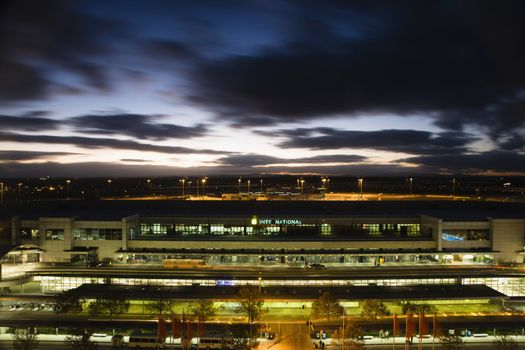 Above view of Melbourne, Australia airport at night