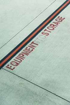 Equipment storage area on concrete at Melbourne Airport, Australia