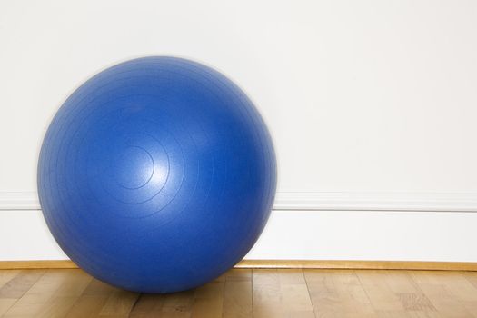 Blue fitness balance ball