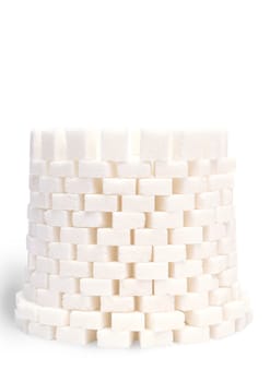 Tower from pieces of sugar